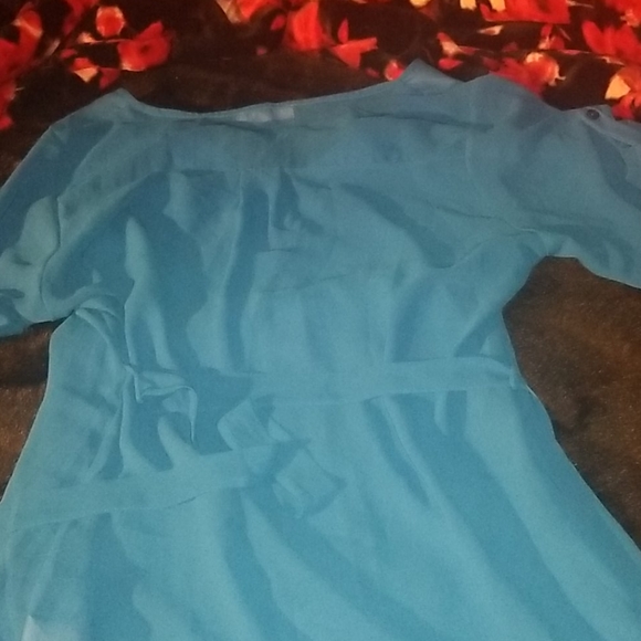 WAS $45 LUSH NORDSTROM Sheer BLUE Button Tunic/Shirtdress - Picture 4 of 13